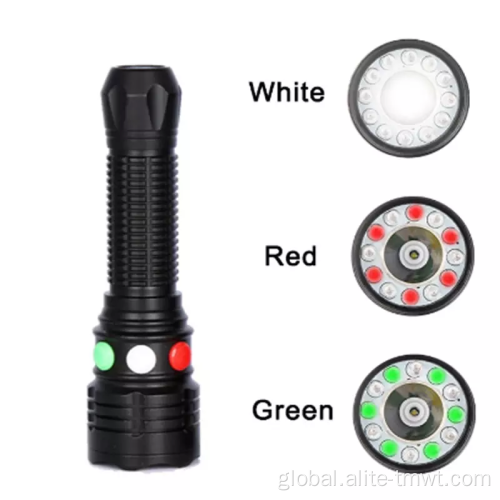 High Power Led Torch Bright Rechargeable Torch LED Flash Lights Red/Green/White Light Torch Railway Signal Light Lantern For Camping Manufactory